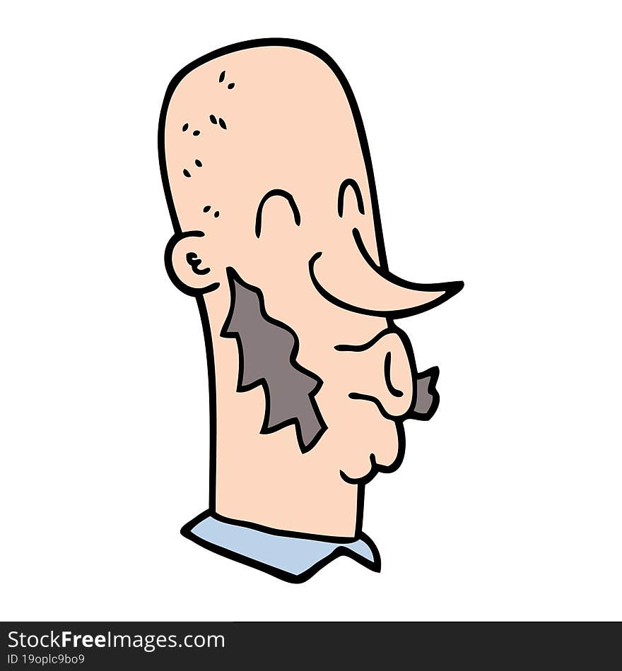 cartoon doodle man with side burns