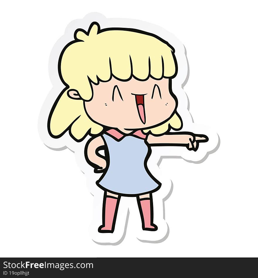 sticker of a cartoon woman