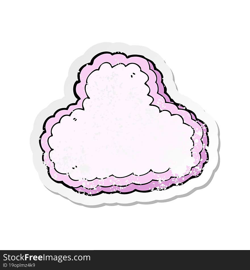 retro distressed sticker of a cartoon decorative cloud