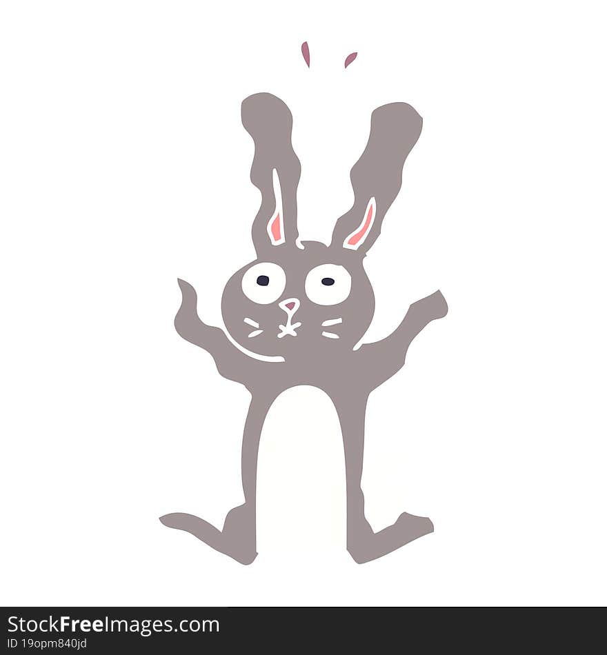 Cartoon Doodle Frightened Bunny