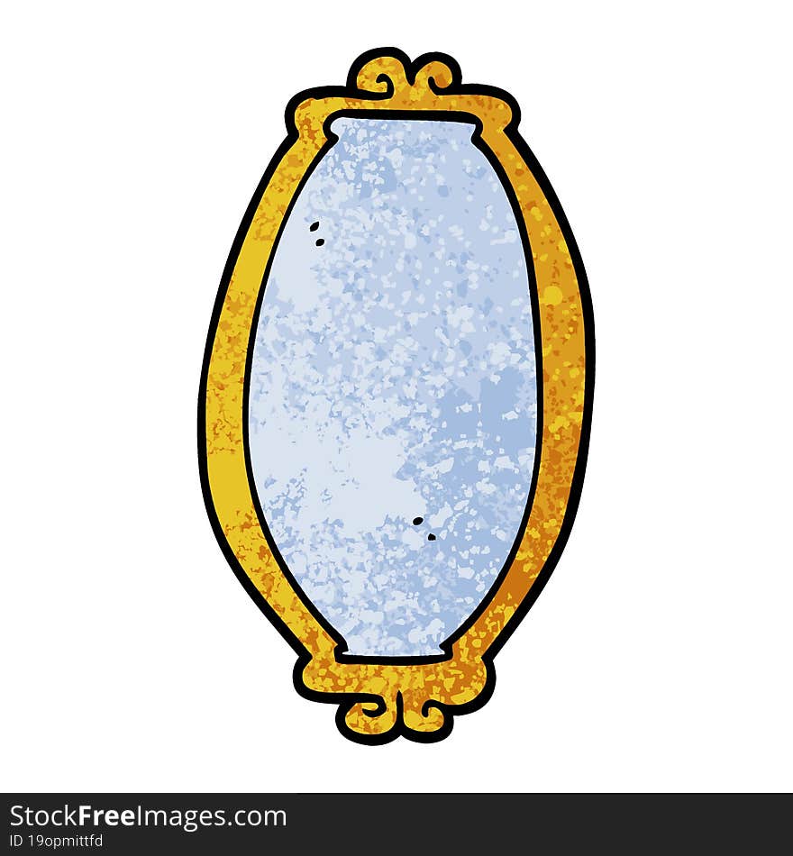 grunge textured illustration cartoon mirror