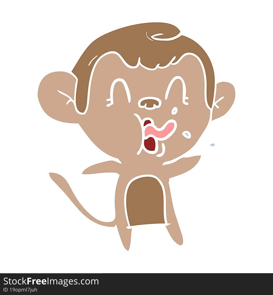 crazy flat color style cartoon monkey