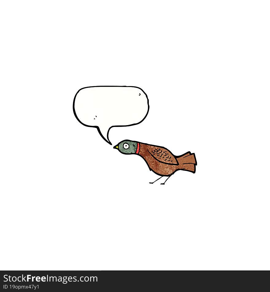 Cartoon Grouse With Speech Bubble