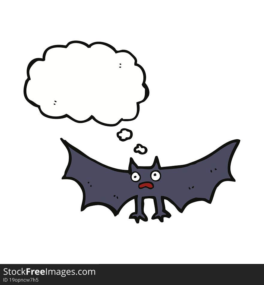 cartoon bat with thought bubble