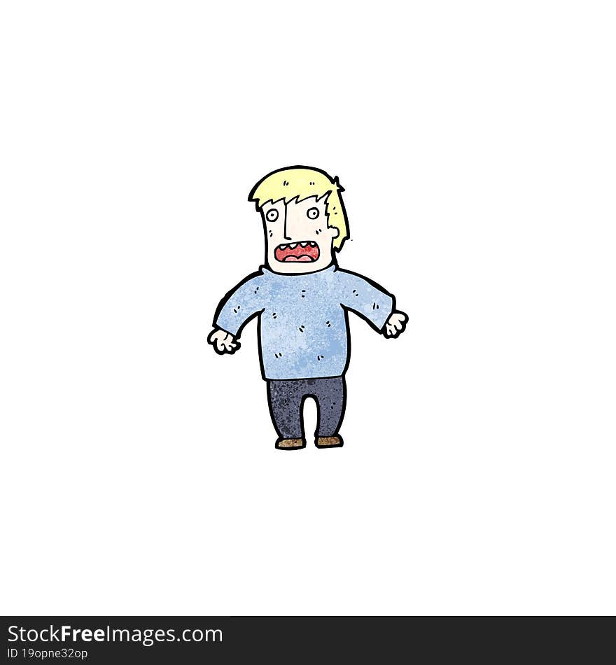 cartoon shocked blond man