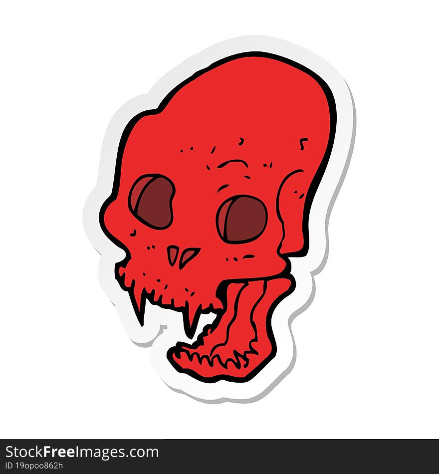 sticker of a cartoon spooky vampire skull