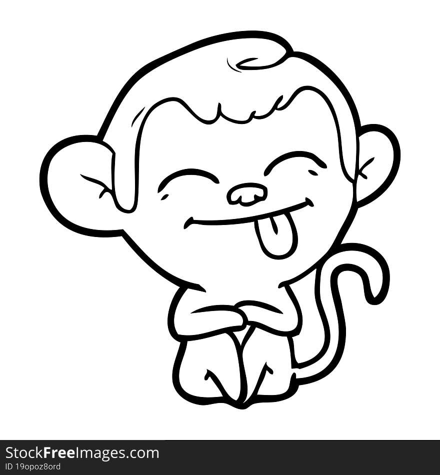 funny cartoon monkey. funny cartoon monkey