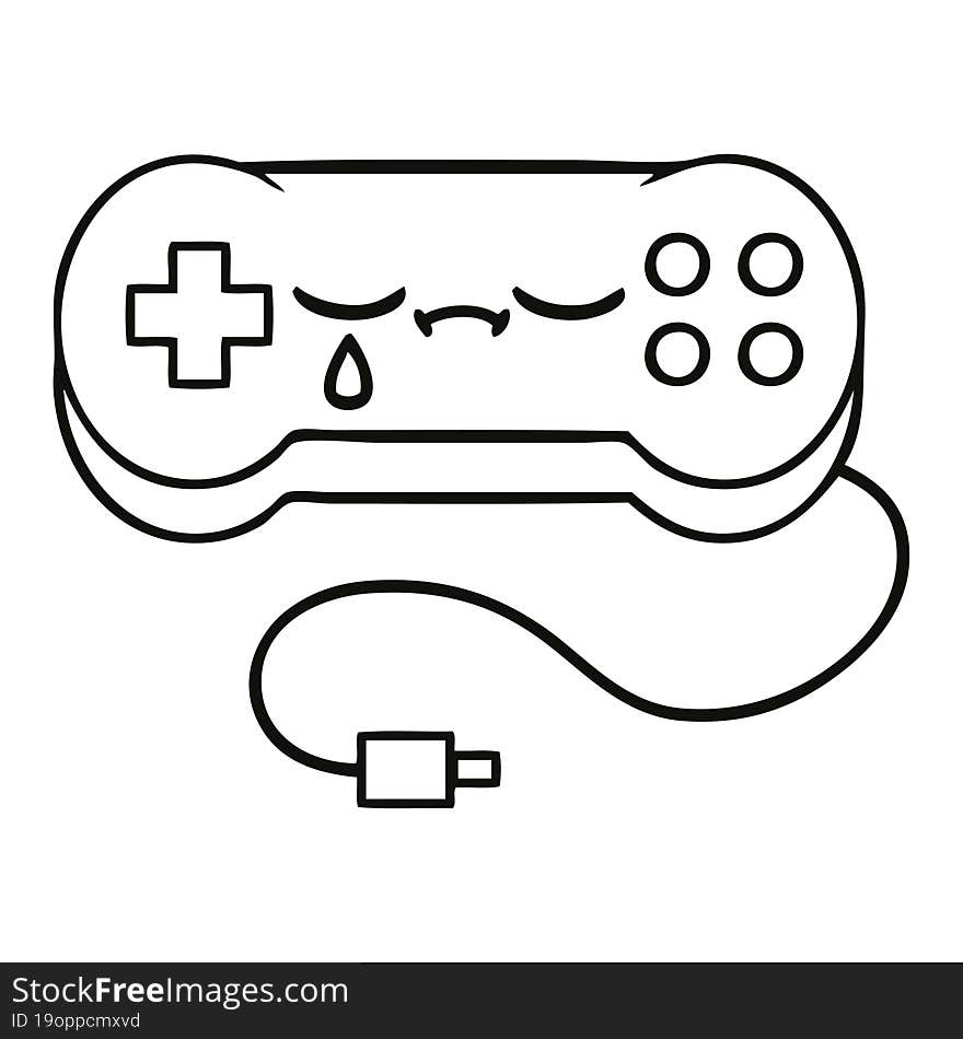 line drawing cartoon game controller