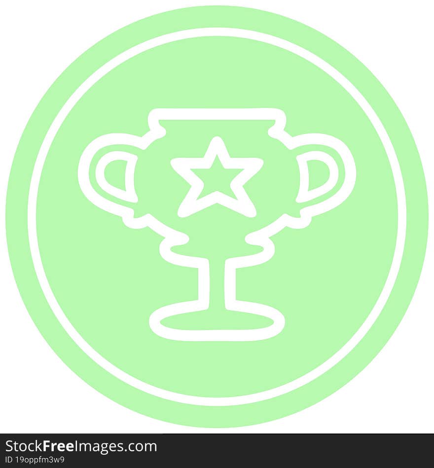 trophy cup circular icon