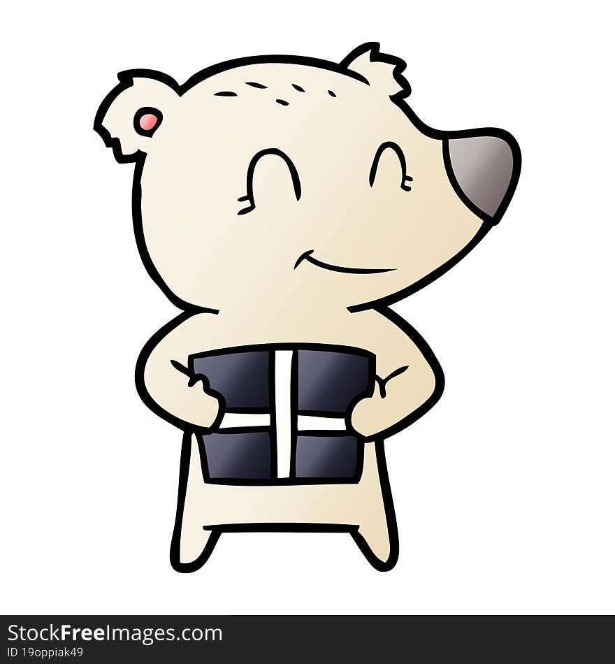 christmas polar bear cartoon. christmas polar bear cartoon