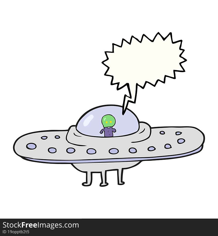 speech bubble cartoon flying saucer