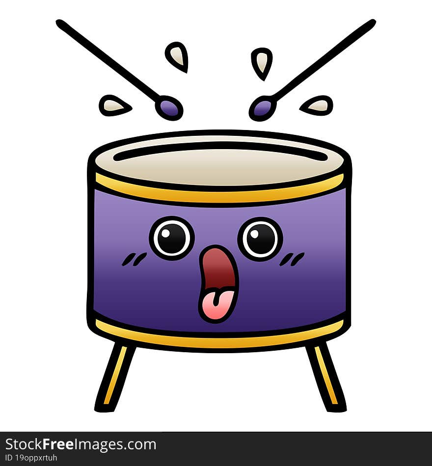 gradient shaded cartoon drum