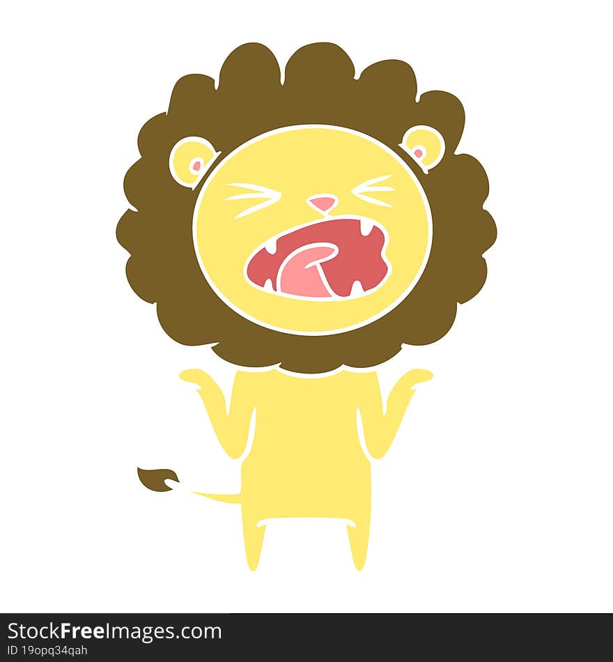 flat color style cartoon lion