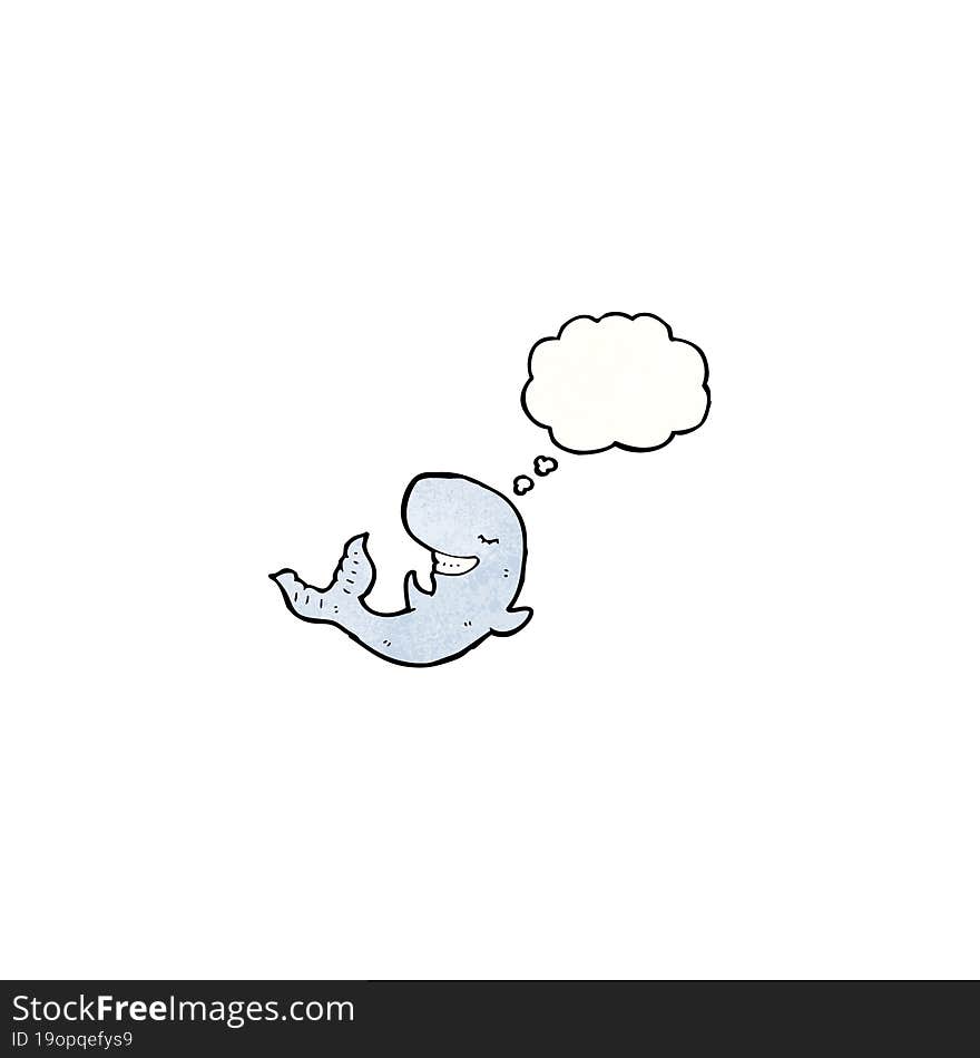 whale with thought bubble cartoon