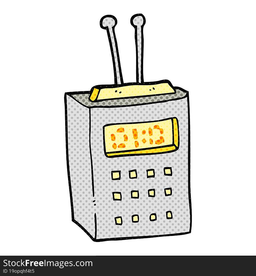 freehand drawn cartoon scientific device