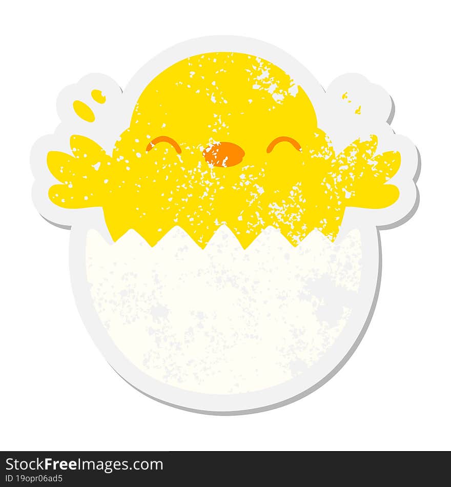 baby bird hatching from egg grunge sticker