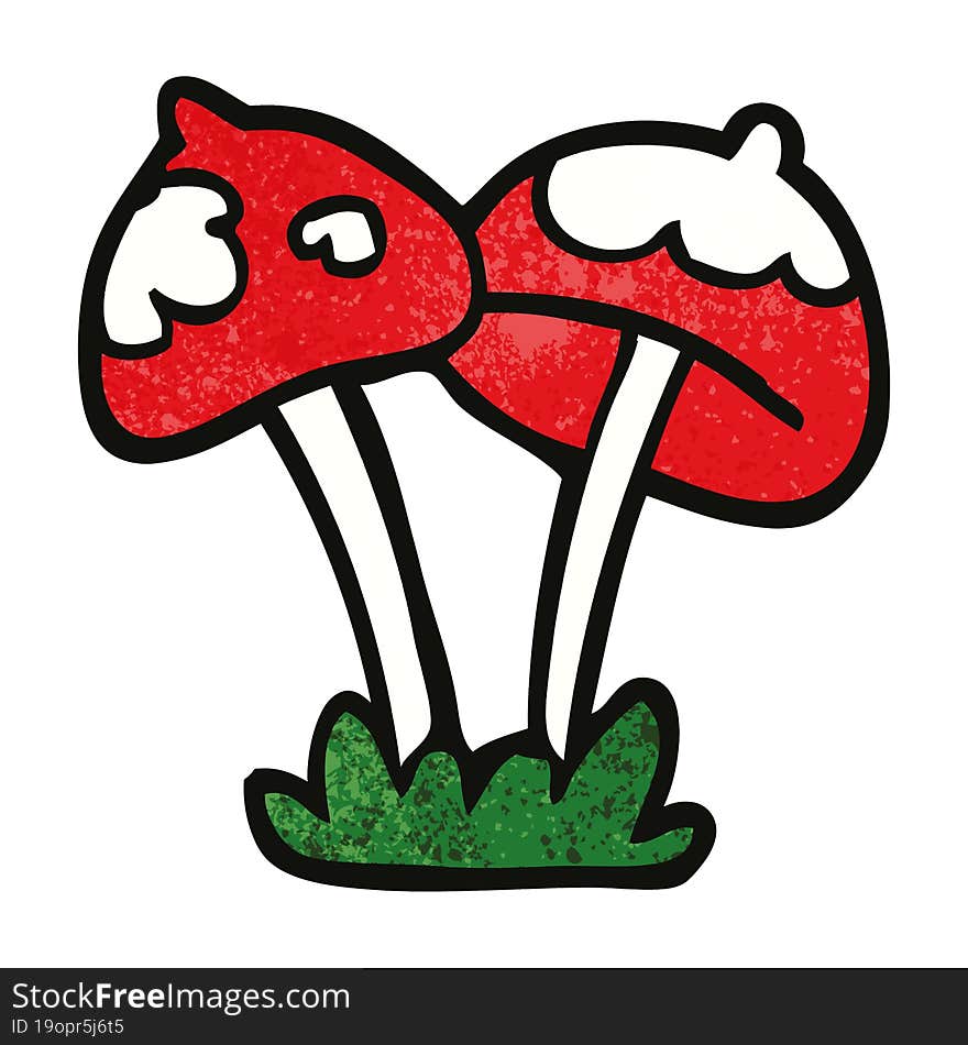 cartoon doodle mushroom