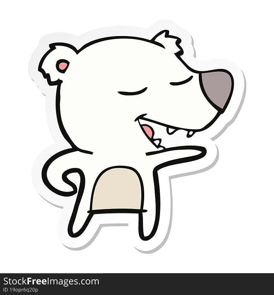 Sticker Of A Cartoon Polar Bear