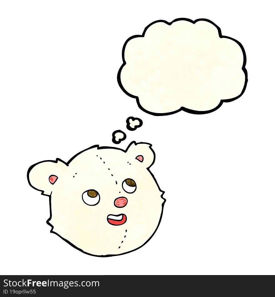 Cartoon Polar Bear Face With Thought Bubble