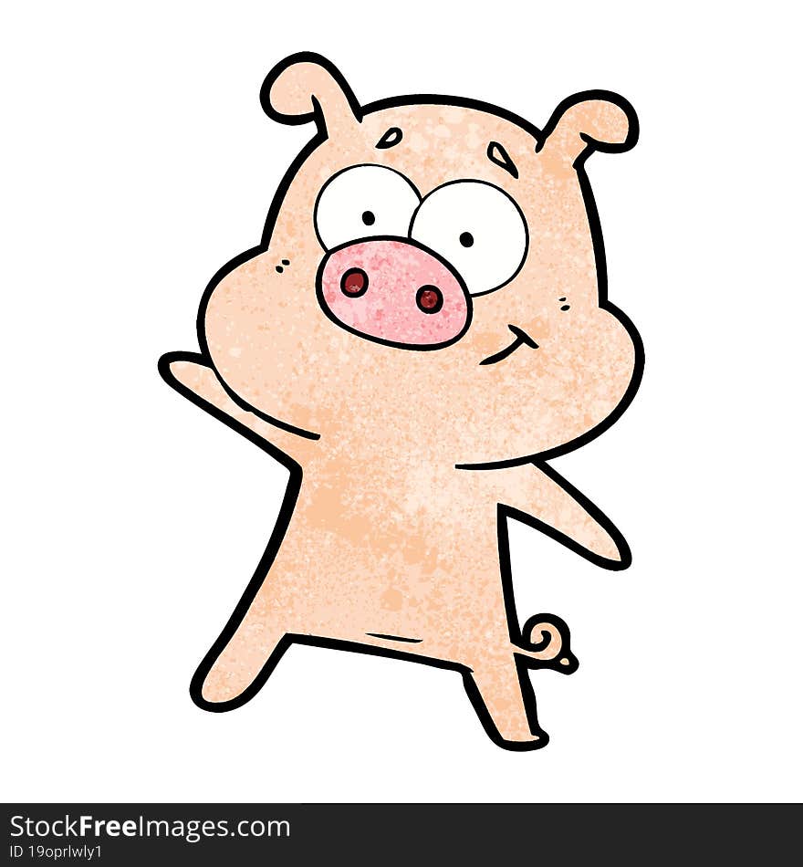 happy cartoon pig. happy cartoon pig