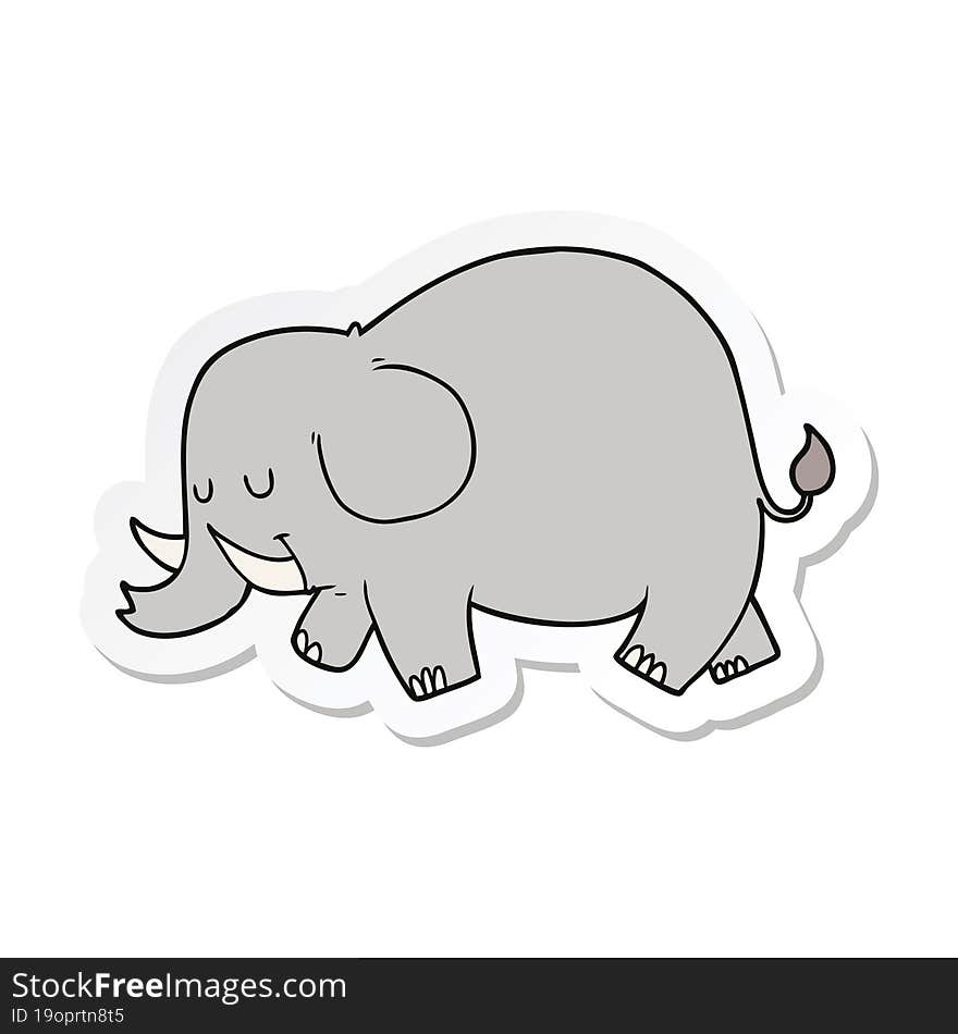 sticker of a cartoon elephant