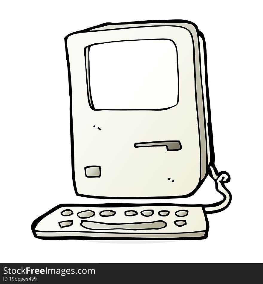 Cartoon Old Computer