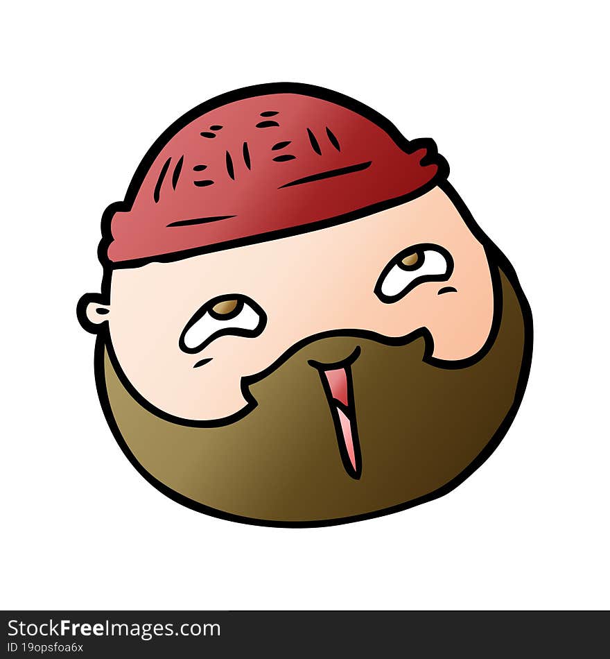 cartoon male face with beard. cartoon male face with beard