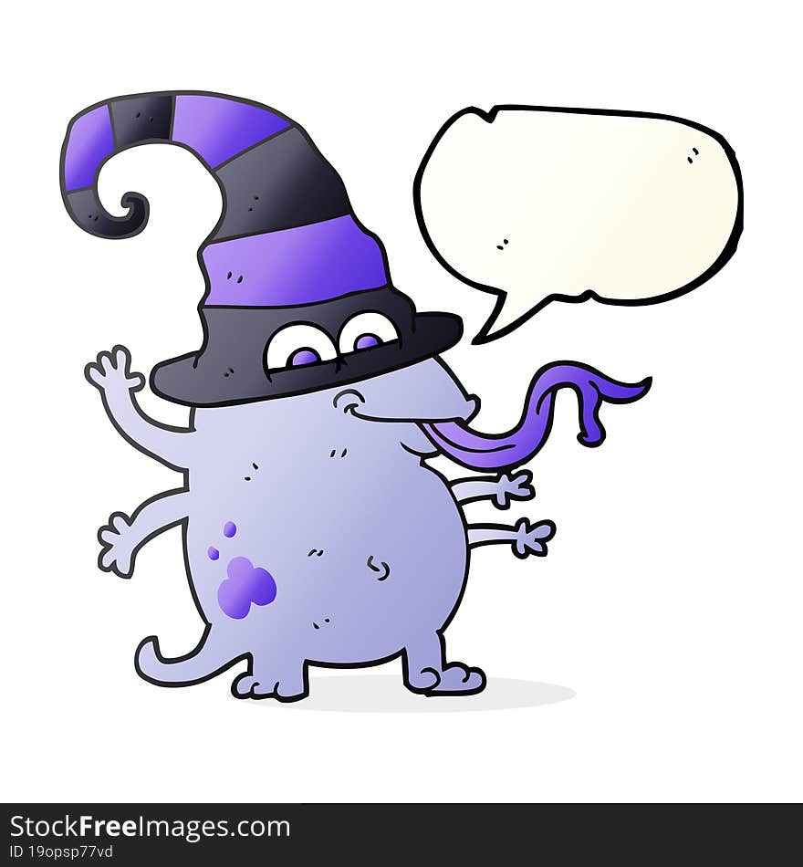 freehand drawn speech bubble cartoon halloween alien