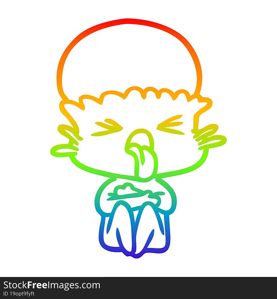 rainbow gradient line drawing weird cartoon alien