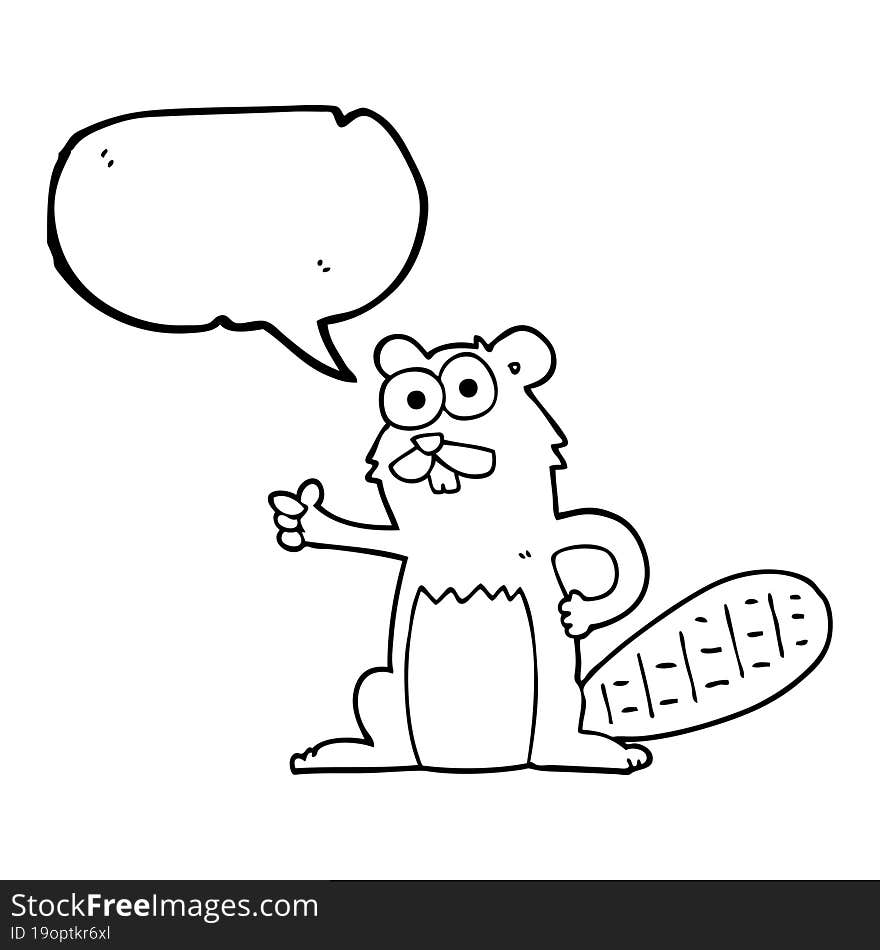 speech bubble cartoon beaver