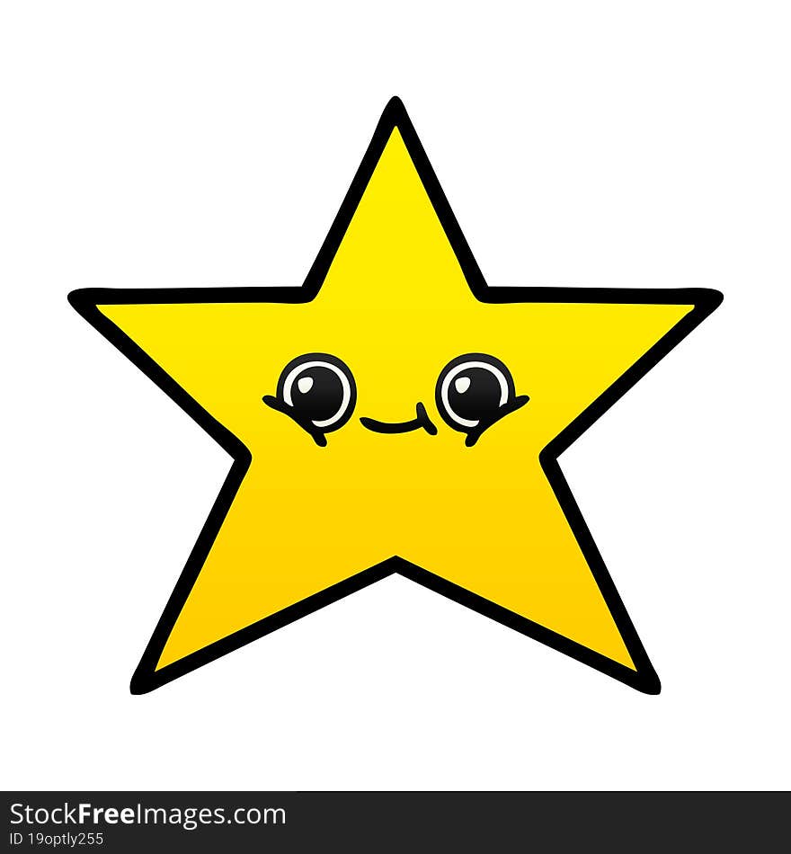 gradient shaded cartoon gold star