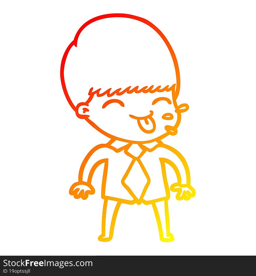 warm gradient line drawing cartoon rude man