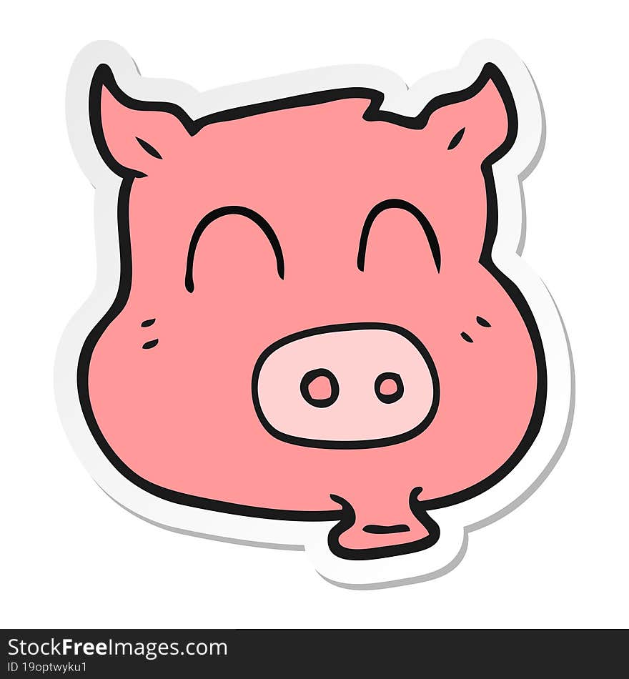 Sticker Of A Cartoon Pig