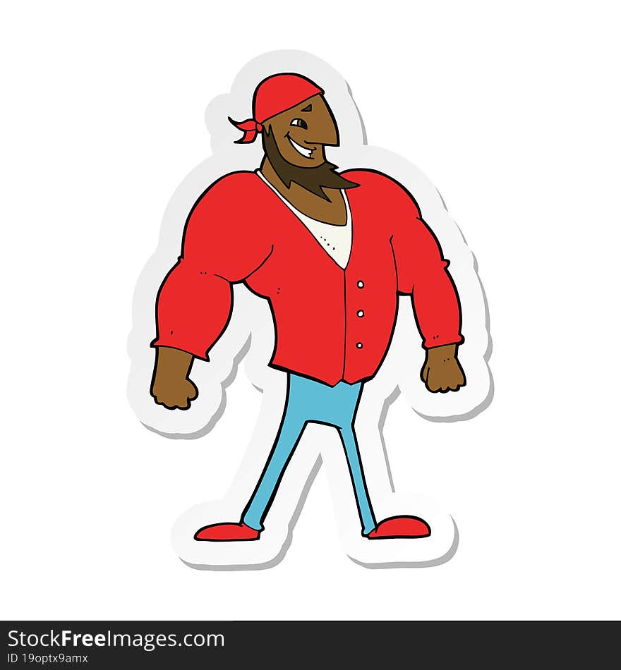 sticker of a cartoon manly sailor man