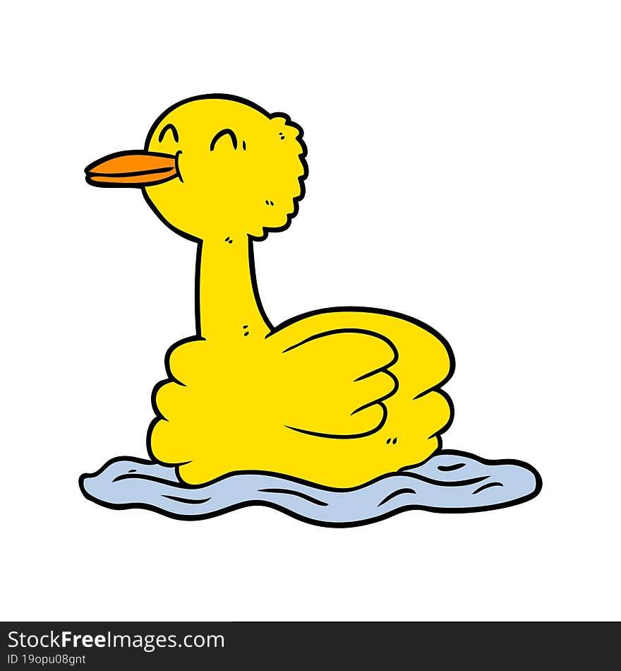 cartoon swimming duck. cartoon swimming duck