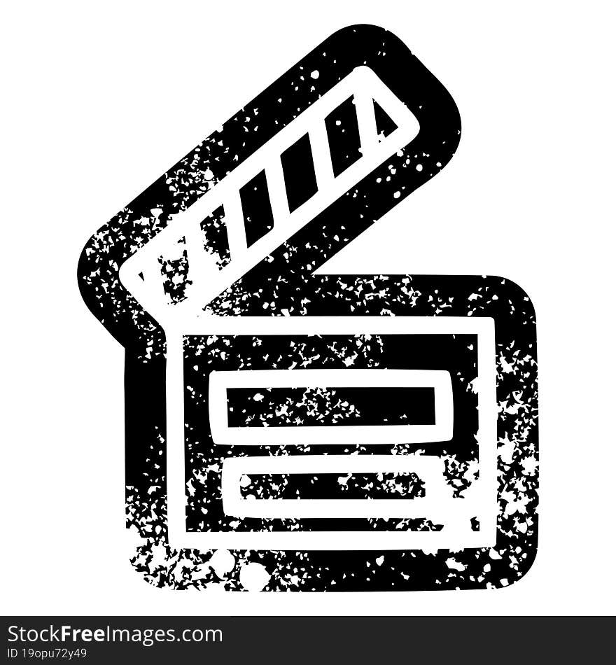 movie clapper board distressed icon