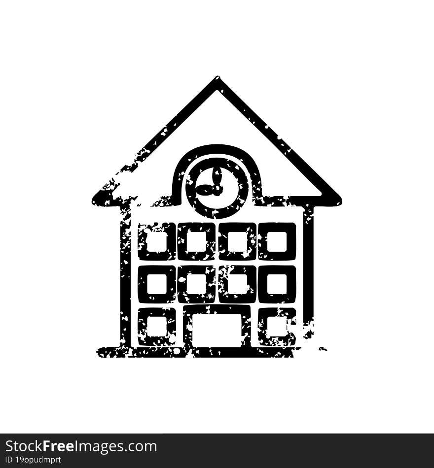 School House Distressed Icon