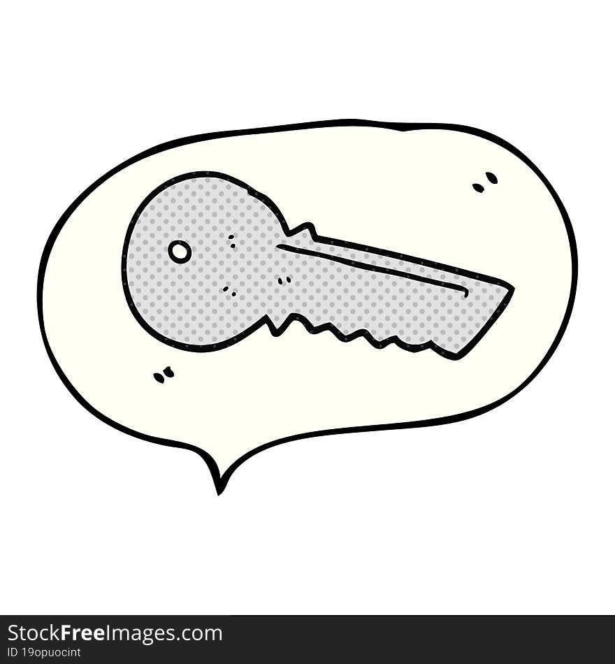 Comic Book Speech Bubble Cartoon Door Key