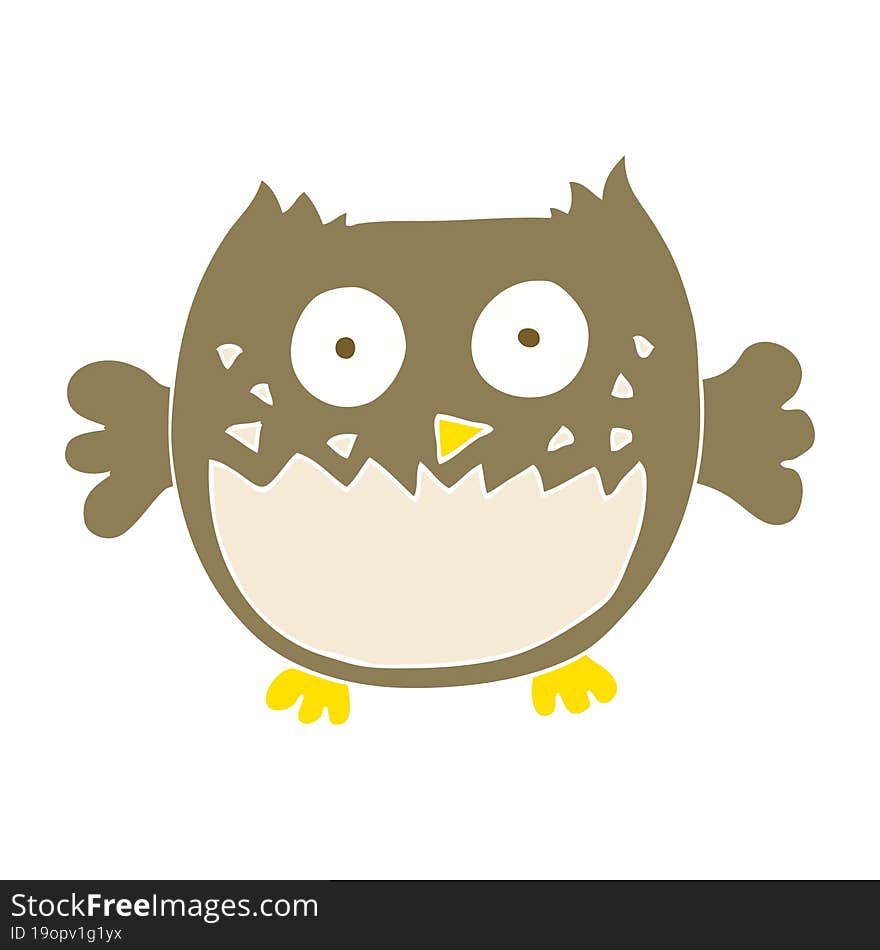 flat color illustration of owl. flat color illustration of owl