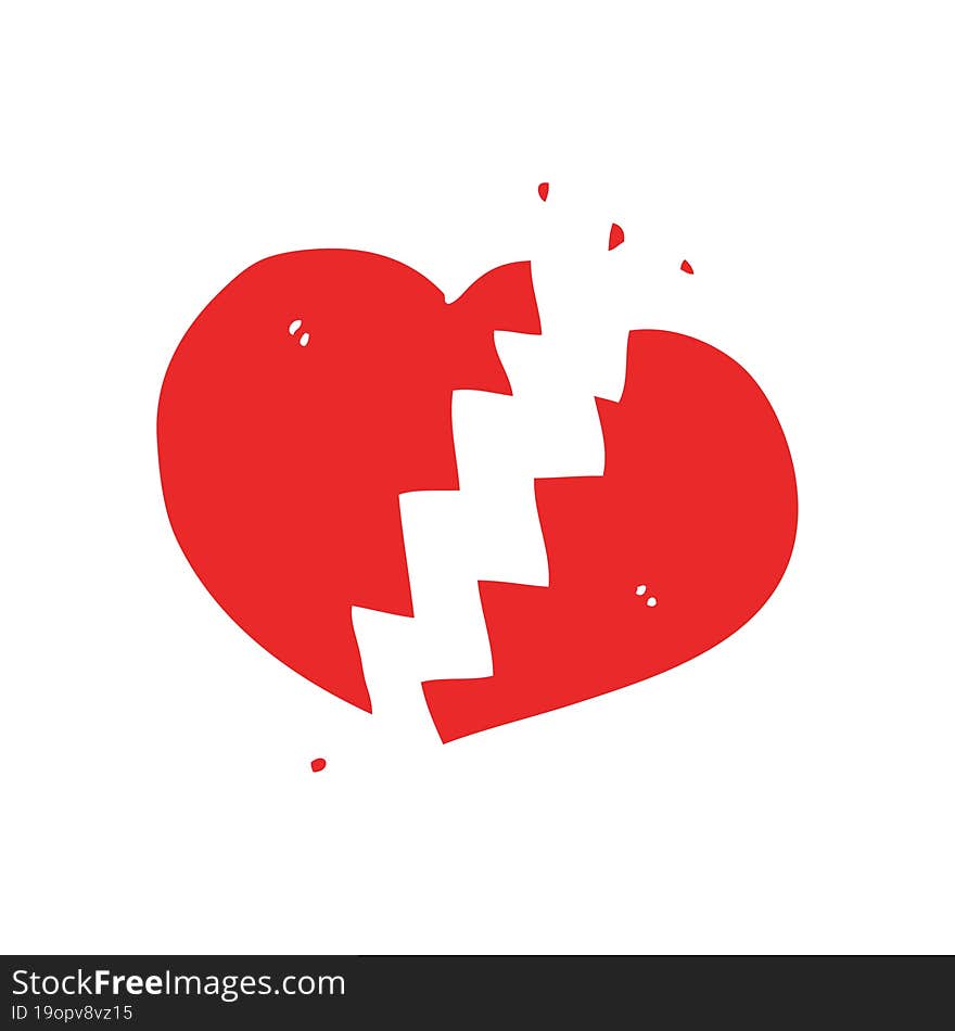 flat color style cartoon broken heart