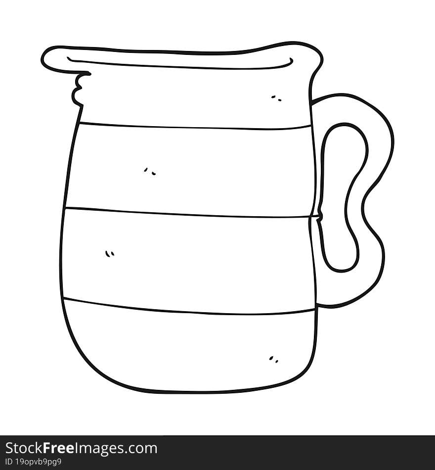 Black And White Cartoon Milk Jug