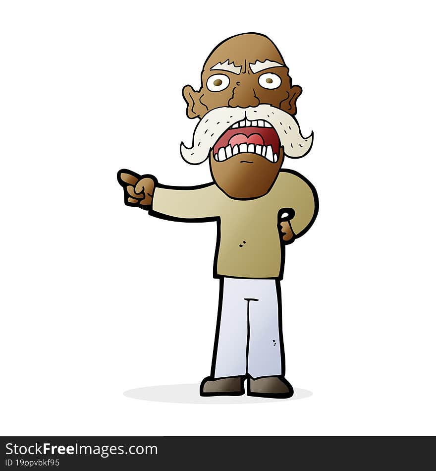 Cartoon Angry Old Man