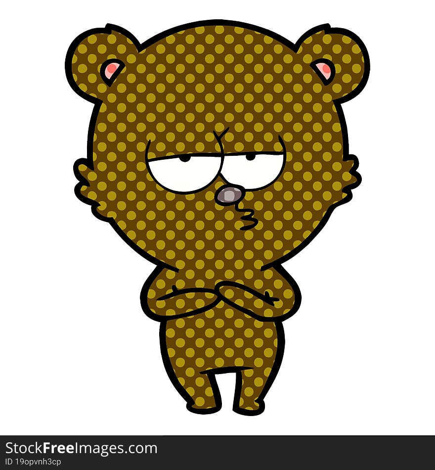 bored bear cartoon. bored bear cartoon