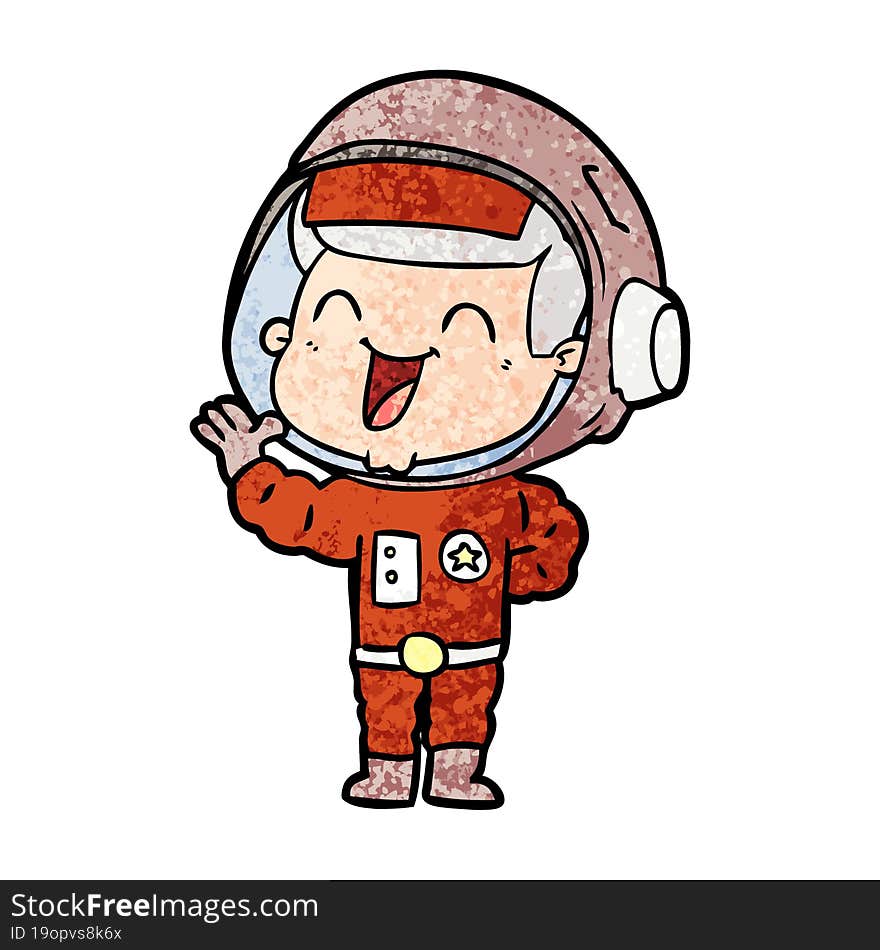 happy cartoon astronaut. happy cartoon astronaut