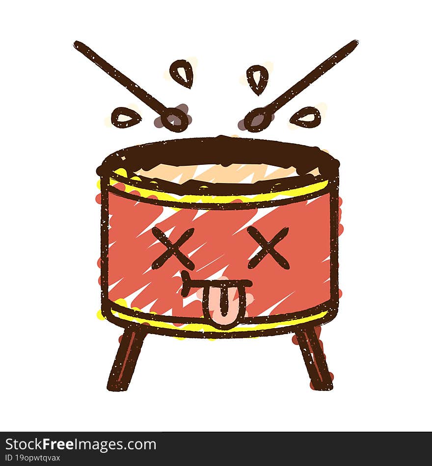 Beaten Drum Chalk Drawing