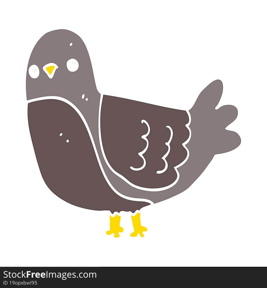 flat color style cartoon bird