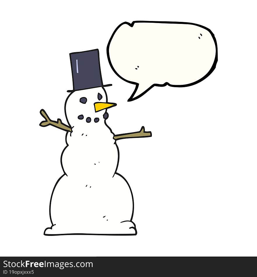 speech bubble cartoon snowman