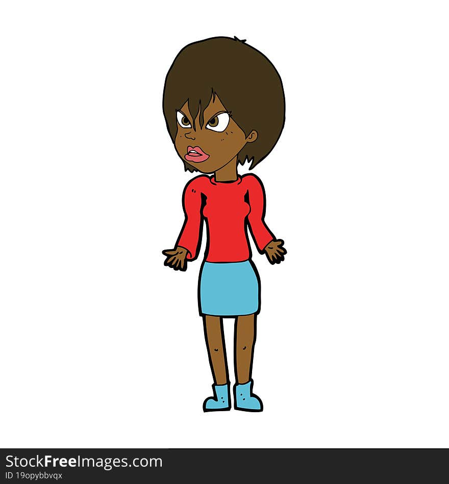 cartoon annoyed woman