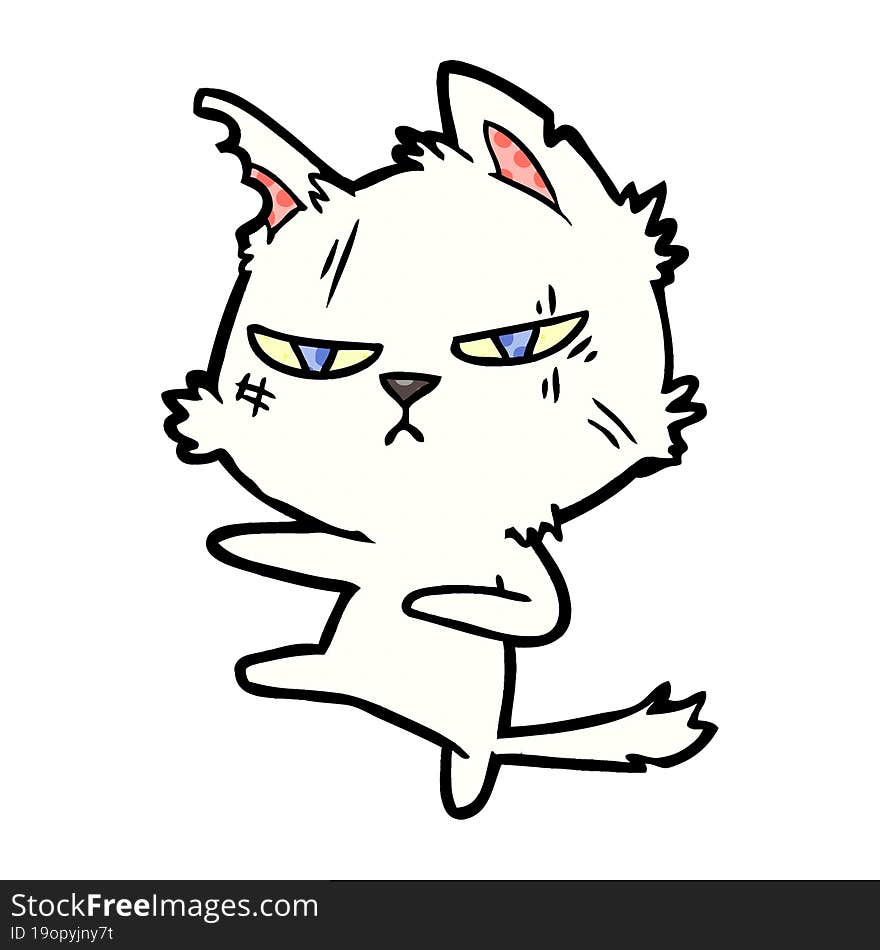 tough cartoon cat. tough cartoon cat