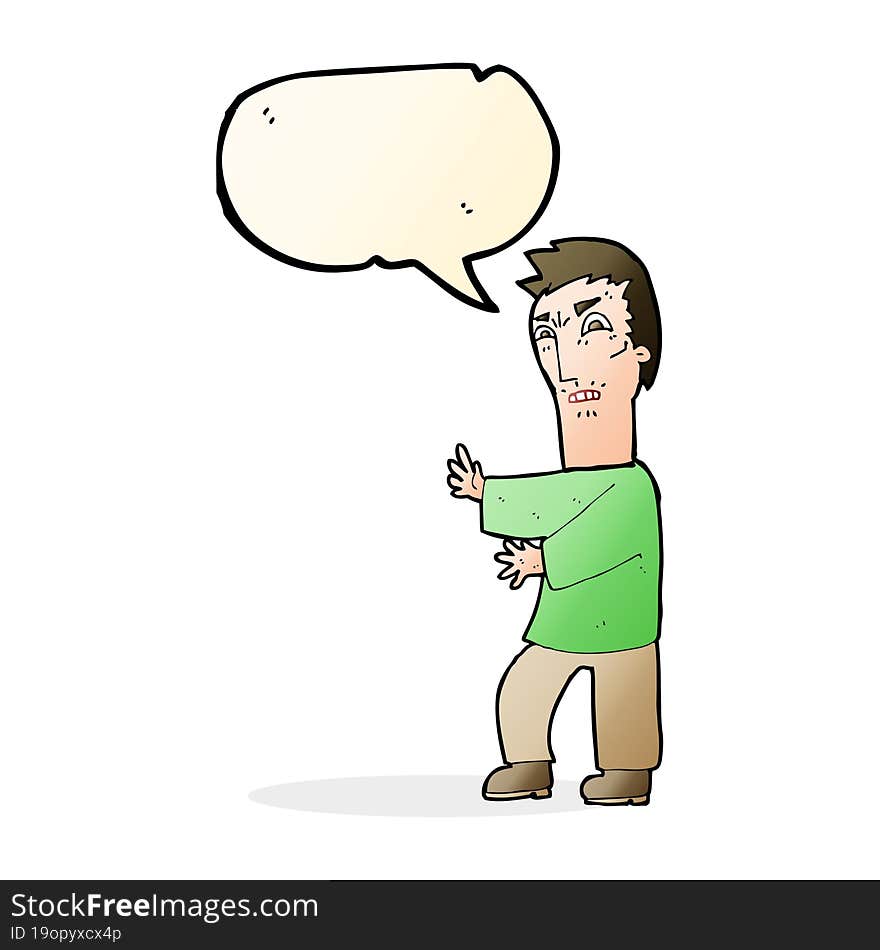 Cartoon Angry Man With Speech Bubble